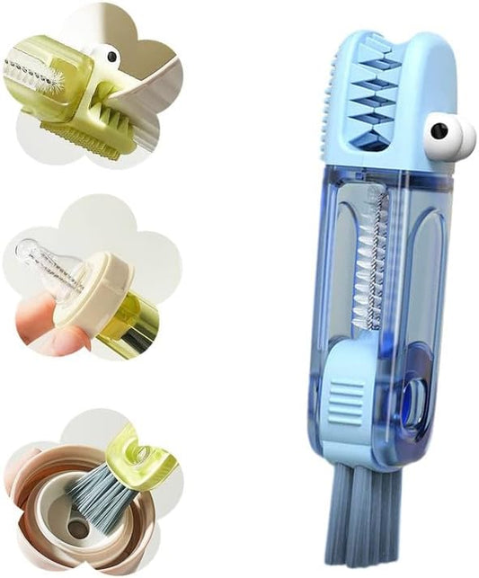 3 in 1 Cup Lid Cleaning Brush, 2024 New Portable Crevice Cleaning Brush Set for Baby Bottle Gap Tight Spaces Cup, Rotatable Cup Lid Cleaner Cup Mouth Scrubber