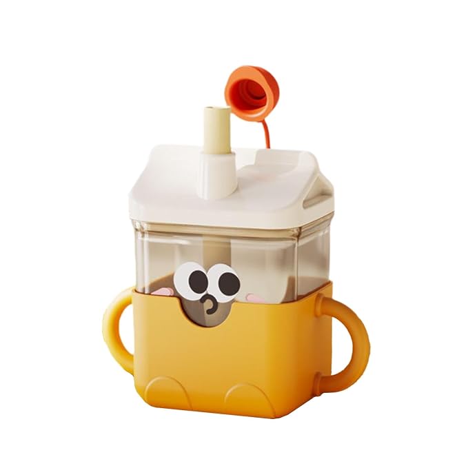 Baby Sippy Cup with Double Handles for Water And Food Grade Use 10 Oz for Boys Girls 12 Months+, Yellow