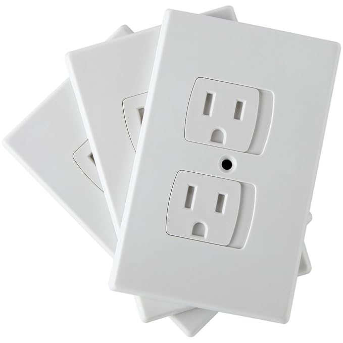 Self-Closing Baby Proof Outlet Covers Baby Proofing - An Alternative To Plug Covers for Electrical Outlets and Outlet Protectors (3 pack)