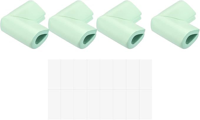 uxcell Corner Guards Edge Protectors, 24Pack U Foam Safety Bumper W Self-Adhesive Tape Furniture Corner Table Edge Guard, 2.16"x1.38"x0.31", Light Green