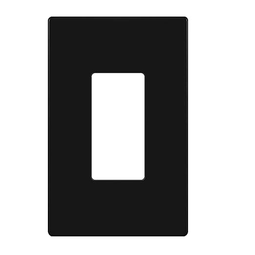 ENERLITES Screwless Decorator Wall Plates Child Safe Outlet Covers, Gloss Finish, Medium Size 1-Gang 4.88" H x 3.11" L, Unbreakable Polycarbonate Thermoplastic, SI8831M-BK, Black