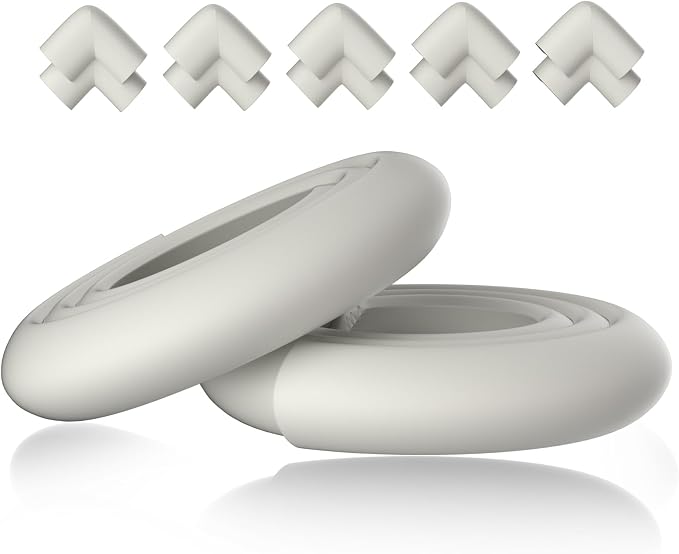 Thick Corner Edge Protector for Baby Proofing, 6.56Ft Furniture Edge Bumper with 10 L-Shaped & Soft Foam Corner Guards,Adhesive Baby proofing Bumper for Table, Small Toddler Bed (White)