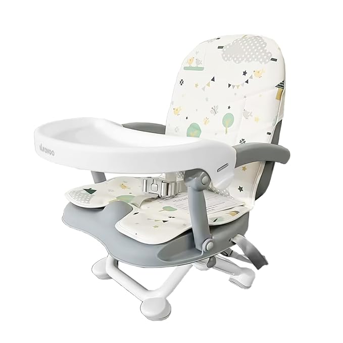 UBRAVOO Baby Booster Seat for Dining Table with Removable Tray & Cushion, 3in1 Portable Toddler Booster Seat, 4 Height Adjustable Travel High Chair for Babies and Toddlers