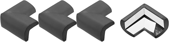 uxcell Corner Guards Edge Protectors, 12Pack Foam Safety Bumper L Shape, 55mm/2.16"(L) for Furniture Corner Table Edge Guard, Black