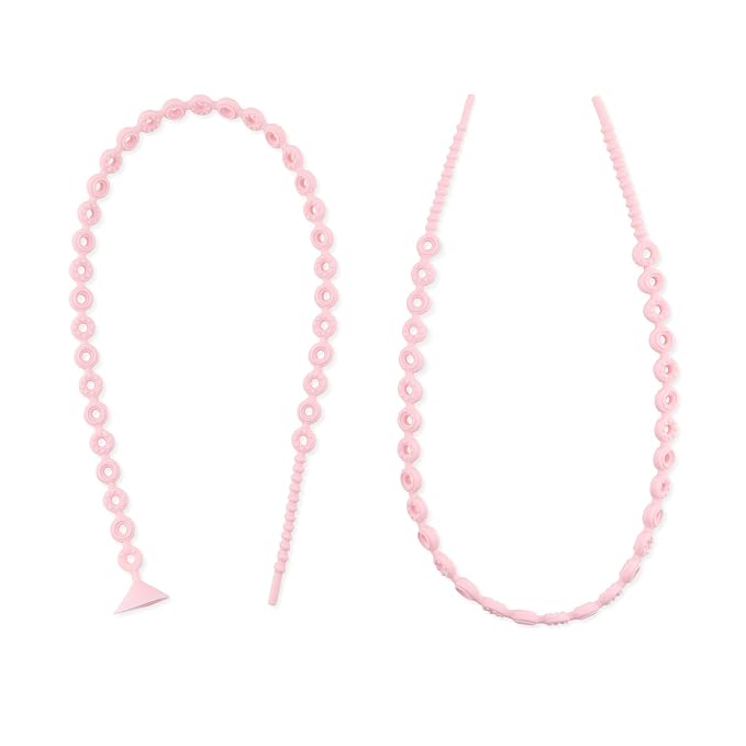 Bumkins Pacifier Clip Feeding Supplies for Baby Girl or Boy, Toy Straps for Sippy Cup, Teether, Stroller Accessories, Platinum Silicone Accessory Tether Leash, Safe for Teething Babies, Pink