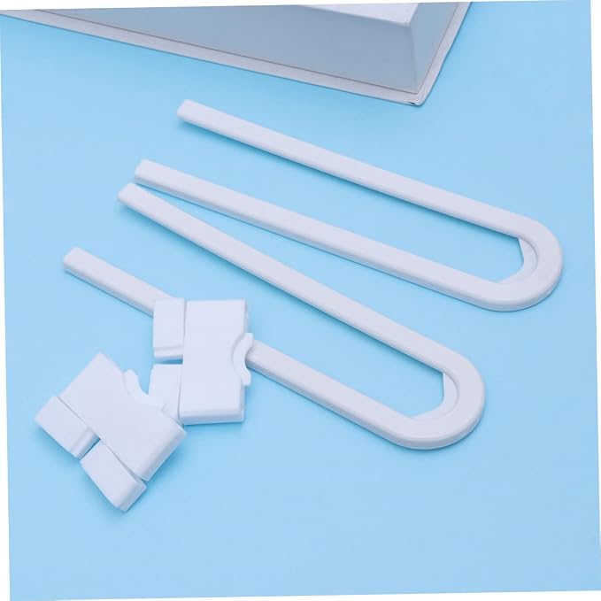 MERRYHAPY 4packs Boy Girl Safety Cabinet Latches No Drill U-shaped Lock Door Latch Lock