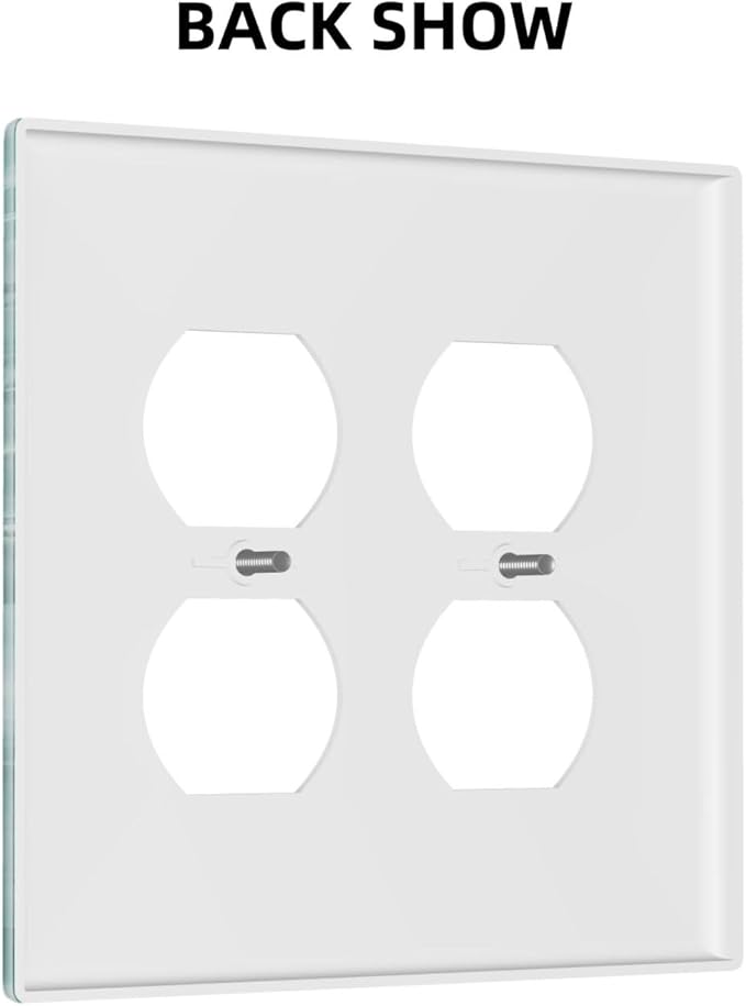 Turquoise Green Tiles Abstract Luxurious Print Outlet Covers 2 Gang Double Duplex Decorative Light Switch Covers Electrical Wallplates Socket Faceplate for Bathroom Kitchen Decor