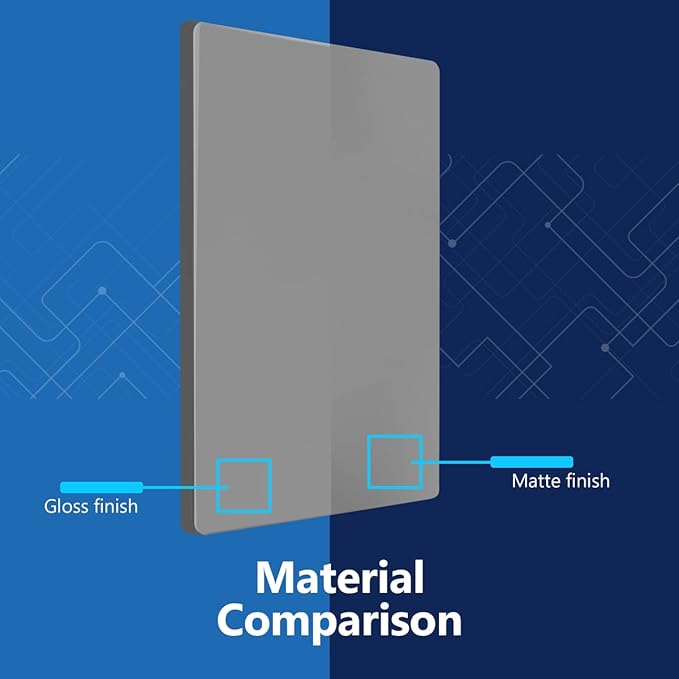 LIDER Blank Wall Plate, Temperature and Impact Resistant, UL Listed, Polycarbonate Thermoplastic, Screwless Design, Matte Finish, Modern Upgrade, Midsize, 1-Gang, 4.88??x 3.11?? Gray, 10 Pack