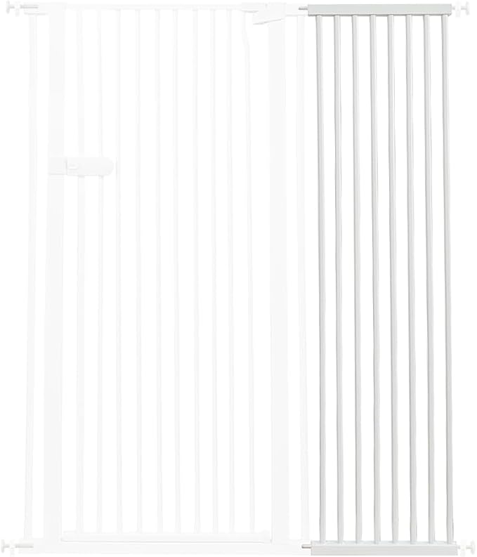Lumizone Extra Tall Cat Gate Extension Kit 61.02" High Pressure Mounted 16.73" Extra Wide 1.37" Gap No Drilling Tall Pet Gate for Dogs (White, 61.02" H x 16.73" W, Extension)