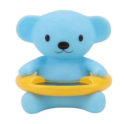 Bath Thermometer Cute Bear Shape Water Temperature Monitor for Safety in Bathtub, Sky-Blue Bathing Accessory for Newborns