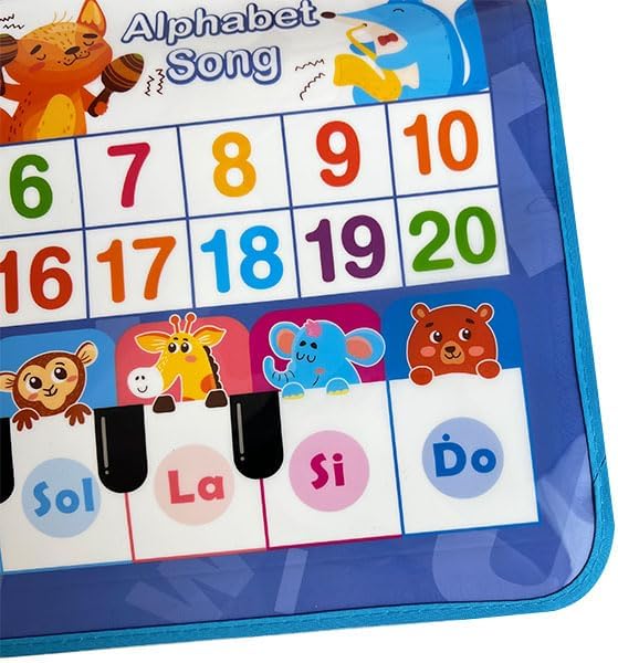 Spanish-English Interactive Learning Poster, Spanish Alphabet ABC Talking Poster with Ñ, Numbers 1-20 Educational Toy for Kids Ages 3+