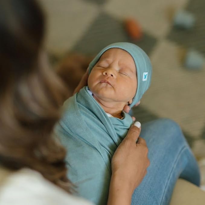 Little Unicorn Premium Stretch Knit Swaddle Blanket | Super Soft with Optimal Stretch & Breathability for swaddling (Harbor)