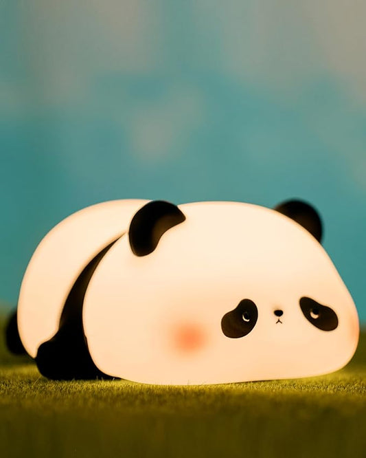 ATSUI Cute Panda Night Light, LED Squishy Novelty Animal Night Lamp, Food Grade Silicone 3 Level Dimmable Nursery Nightlight for Desk Decor, Funny Gifts Stuff for Boys Girls Baby, White Elephant Gifts