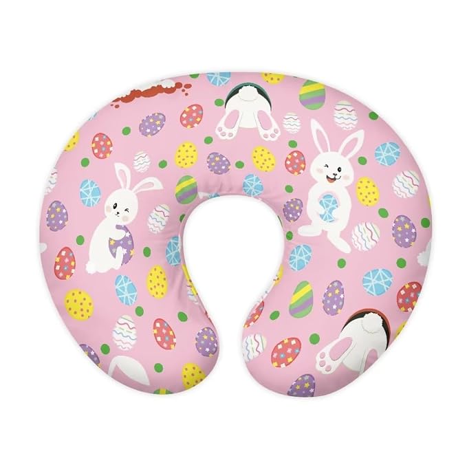 Breastfeeding Pillow Cover Boys Girls, Easter Bunny Baby Nursing Pillow Case for Newborn, Soft Fabric Fits Snug On Infant