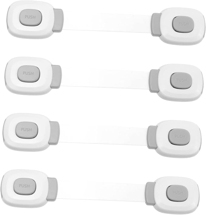 Vaguelly 4pcs Childproof Cabinet Latches Safety Lock for Proofing Cabinet Door Locks Sturdy Craftsmanship Easy to Use
