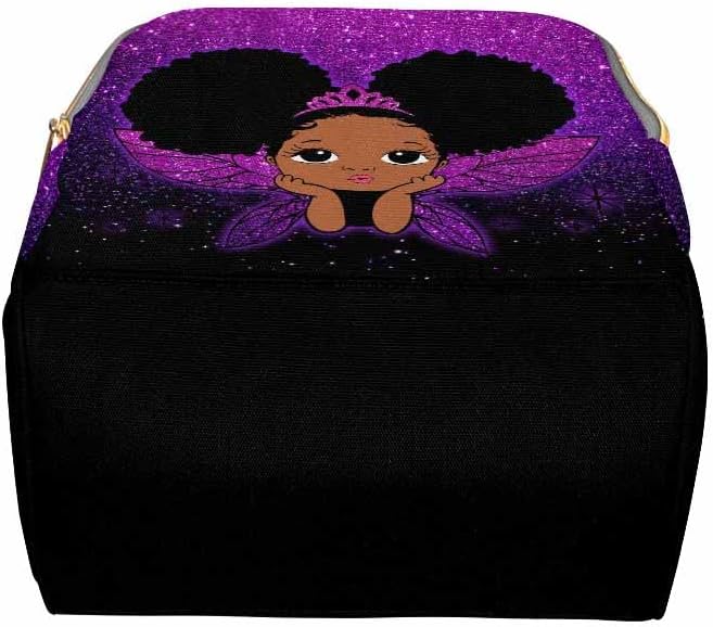 InterestPrint Personalized Backpack with Name Custom Angel Purple Glitter Diaper Bag Customized Shoulder Bag Nursing Bags Shoulder Bag Casual Daypack Bag for Sister Shopping Present