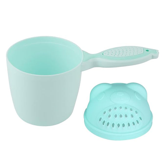 Baby Hair Washing Cup, Cartoon Bear Shower Rinse Cup for Kids ¨C Detachable Hair Washing Scoop (Green)