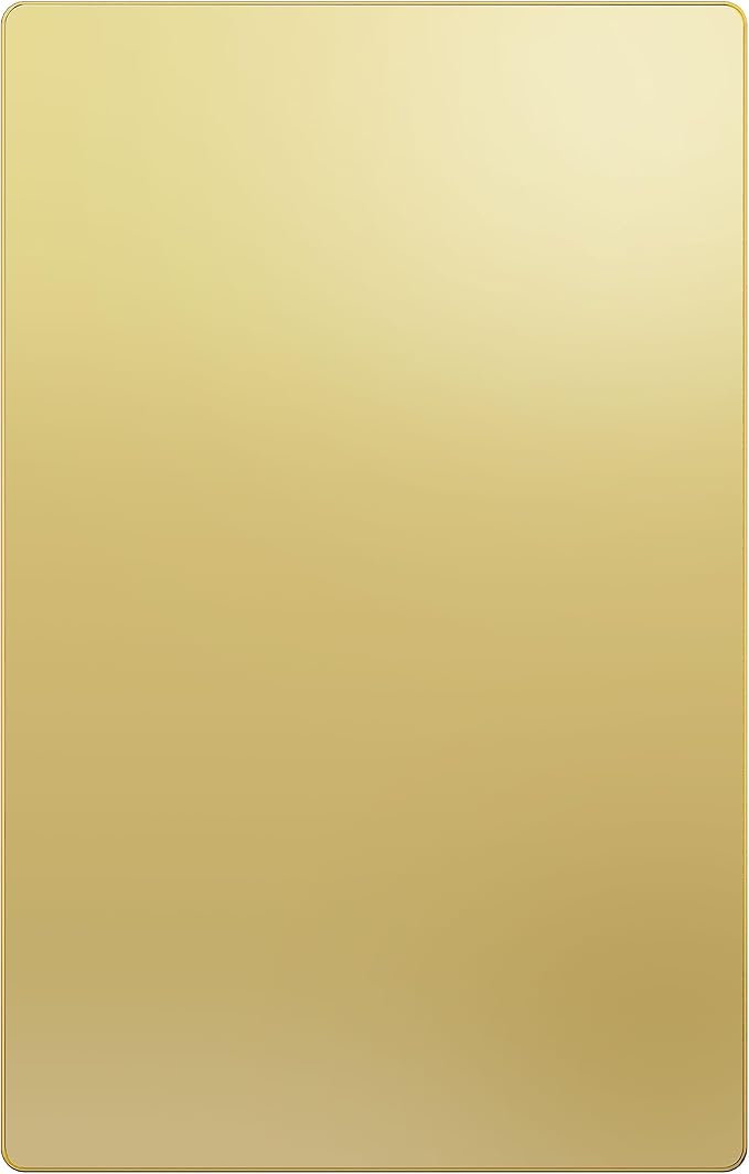 LIDER Blank Screwless Metal-Surface Wall Plate, Temperature and Impact Resistant, Stainless Steel, Modern Decoration Upgrade, Mid-Size 1-Gang 4.88" x 3.11", Polished Brass