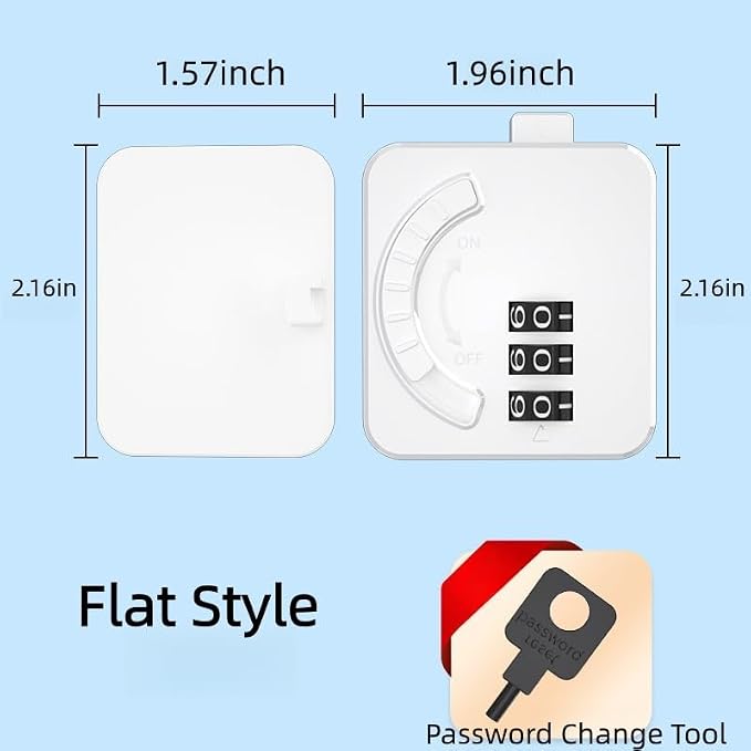 2 Pack Child Proof Refrigerator Lock,Keyless combination lock with adhesive backing,Wardrobe Drawers Anti-pinch Child Lock,Furniture Safety Lock (2 Pack, Flat Style)