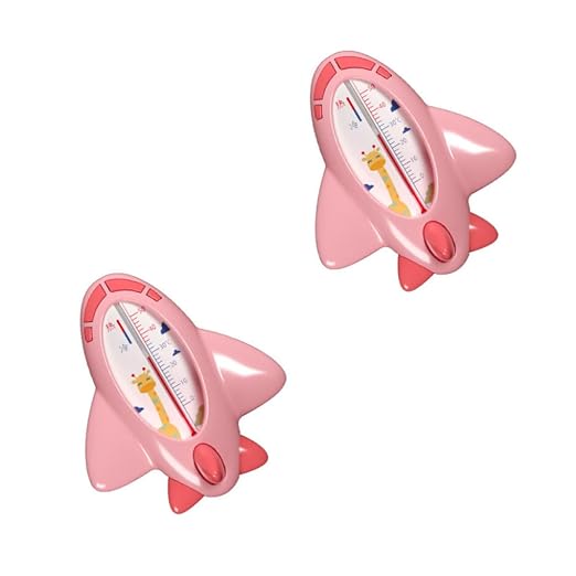 minkissy 2pcs Bathing Water Thermometer Pink Waterproof Floating Temperature Sensor for Newborn Safety Bath Tub Use