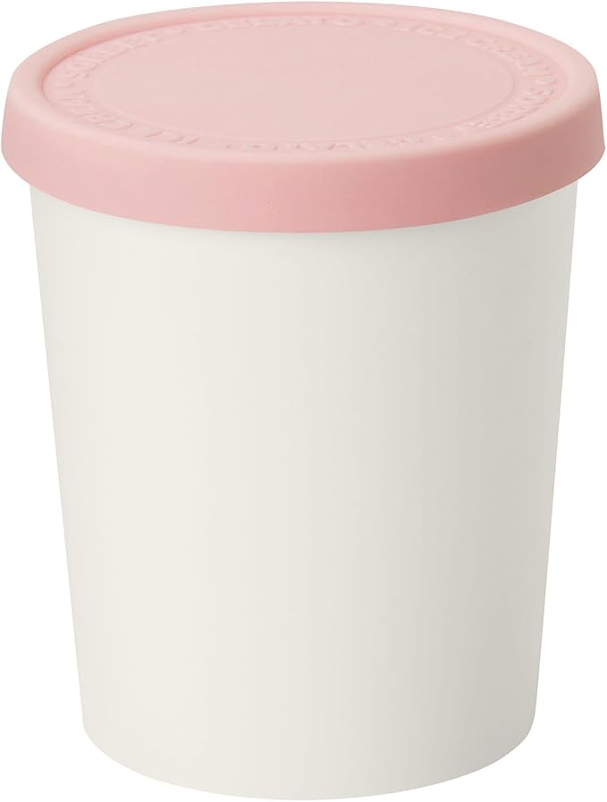 Tovolo Sweet Treat, Reusable Ice Cream Container for Homemade Ice Cream, Pink - 1 Quart Stackable Storage Tubs with Silicone Lids for Freezer - BPA-Free & Dishwasher-Safe