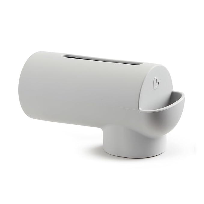 Munchkin® Soft Spot™ Bath Spout Cover for Baby, Bathtub Guard with Built-in Bubble Bath Dispenser, Silicone, Grey