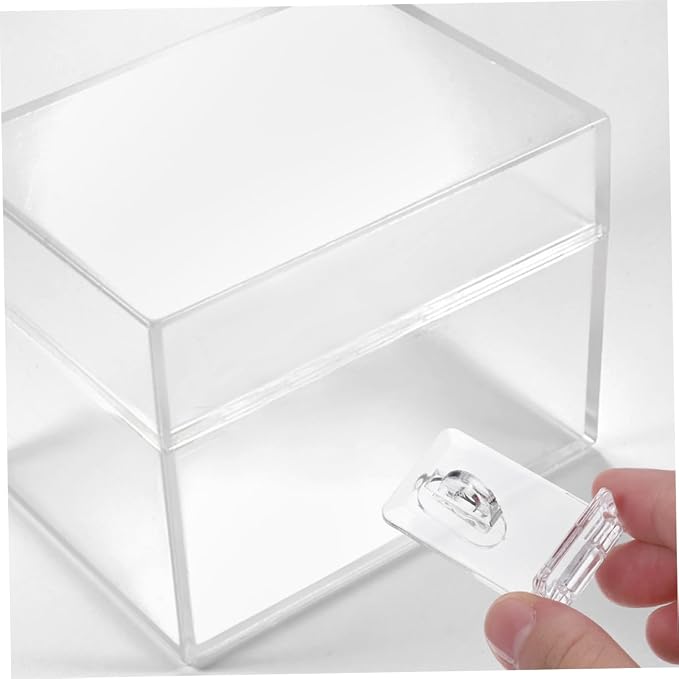 12 Sets Clear Acrylic Hinge Lock Hinge Hasp for Boxes Cabinets Versatile Storage for Mobile Phones Jewelry Crafts Transparent Design for Easy Viewing