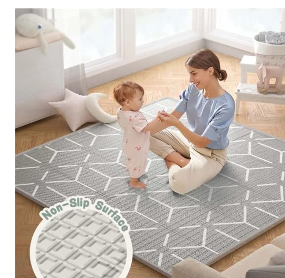 Fodoss Baby Playpen with Mat, Small Play Pen(47x47inch), for Babies and Toddlers, Pen Apartment, Yard Baby, Fence Area Playyard Activity Center (Dark Gray)