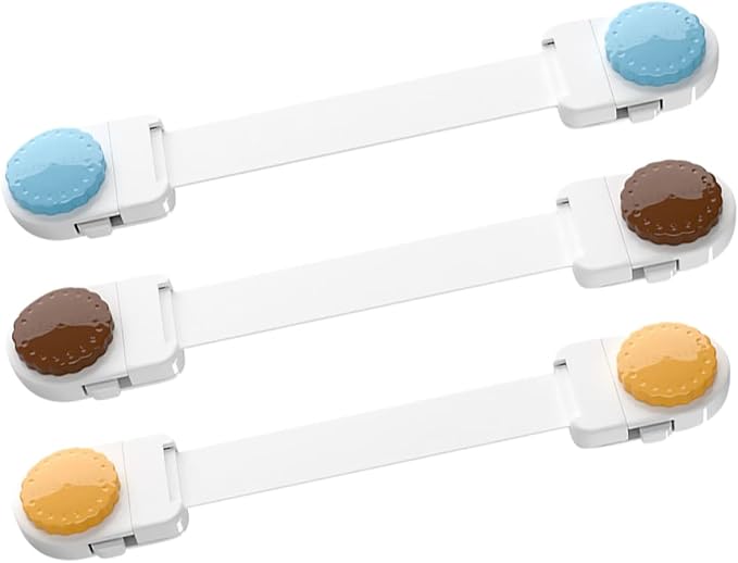 FAVOMOTO 3pcs -pinch Drawer Lock for Cabinets Guard Strong Adhesive Easy to Install Mixed Colors for Home Office Use