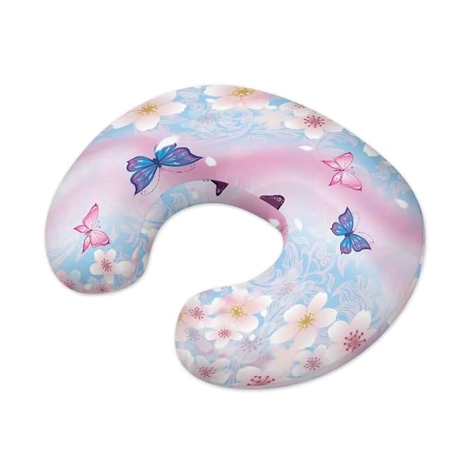 Nursing Pillow Cover for Baby Boy Girl, Stretchy Sakura Butterfly Breastfeeding Pillow Slipcover, Lightweight Custom Gifts for Toddler Infant