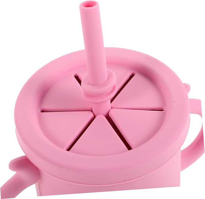 Silicone Training Cup with Straw Spill and Unbreakable for Easy to Clean Versatile for Water Milk Juice Safe for Boy Girl Pink Color