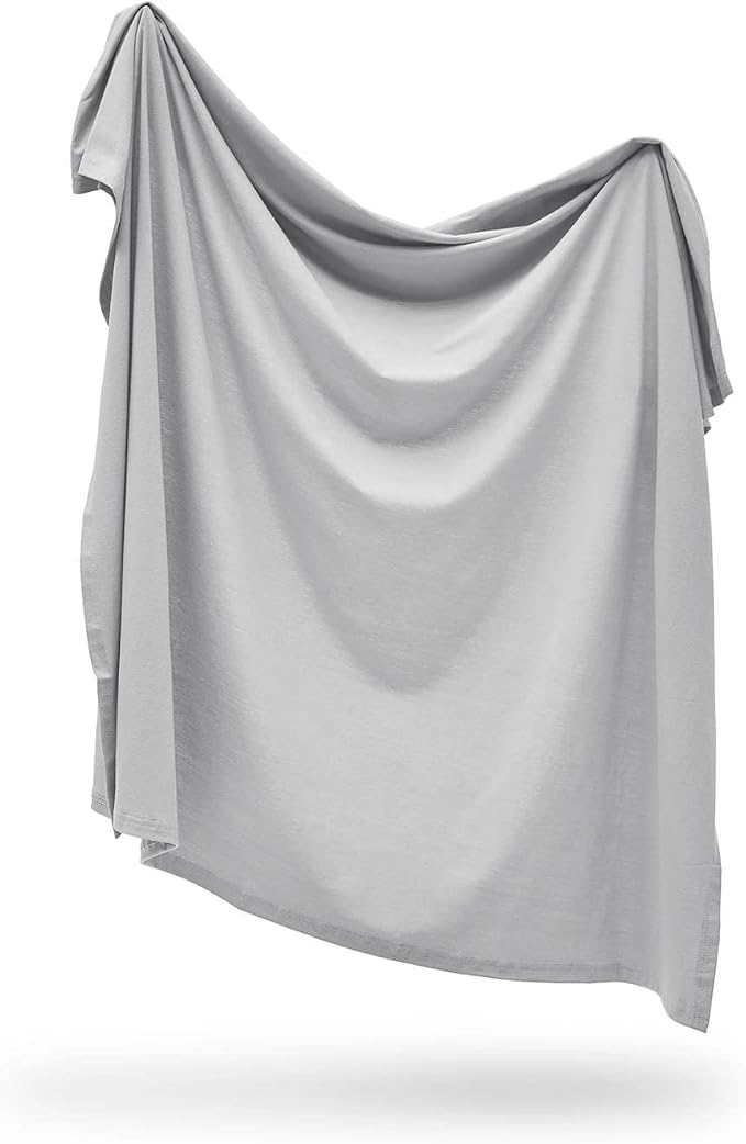 snuggle me Swaddle | Organic Cotton Swaddle Blanket, Soft Stretch, 47 x 47 inches (Stone)