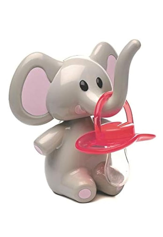 melii Elephant Pacifier Holder ??Pacifier Storage ??Grey with Pink Ears