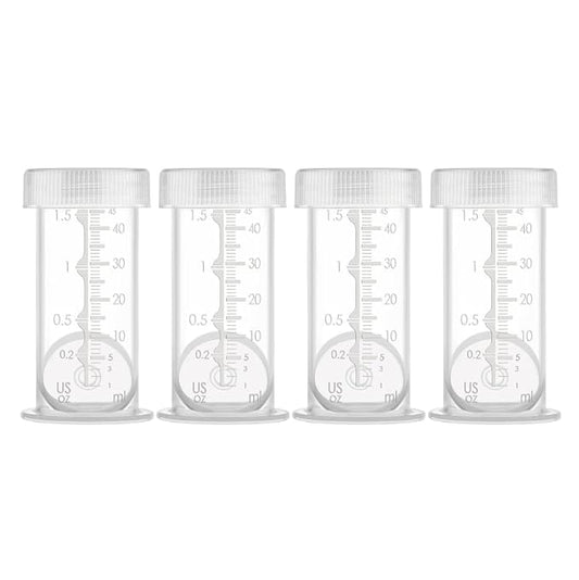 Maymom 1.5 Oz Container Designed for Colostrum & Milk Storage; Leak Proof Lids, Breastmilk Freezer or Refrigerator Storage, Made Without BPA; 4pc/pk