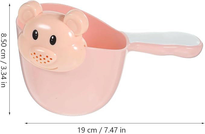 Kisangel Baby Shampoo Rinse Cup Large Capacity Thickened Pp Material Comfortable Round Handle Tear-Free Waterfall Rinser for Infant Hair Wash