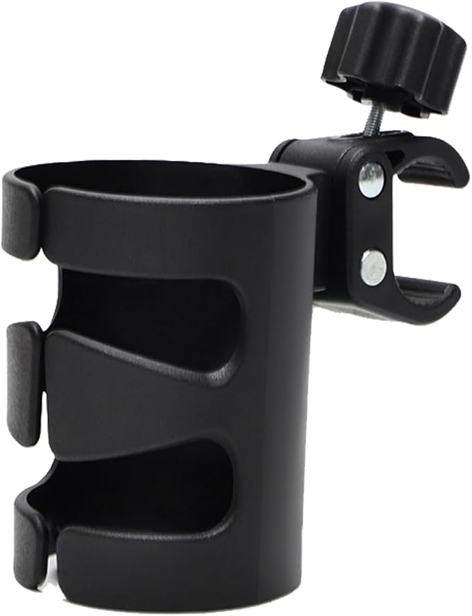 PandaEar Stroller Cup Holder, Universal Cup Holder, Bike Cup Holder Durable, Easy to Install for Stroller, Bike, Wheelchair, Walker, Scooter (Black)