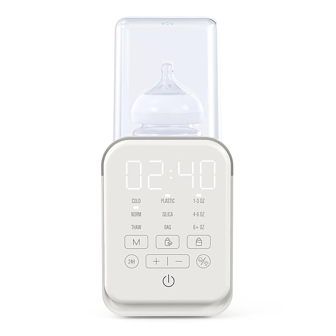 Bottle Warmer, Kisdream Baby Bottle Warmer for Breastmilk & Formula, 8-in-1 Calentador de Biberones with Timer & Night Light, Accurate Temp Control, Defrost, Steri-lizing, Heat Baby Food