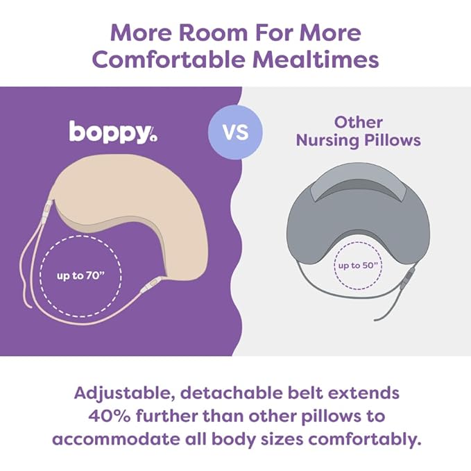 Boppy Uplift Nursing Pillow - Wedge Bottle & Breastfeeding Pillow to Reduce Spit-Up and Reflux Symptoms, with Body-Inclusive Opening and Belt, Baby Safety Alliance Verified - Cream Retro Squiggles
