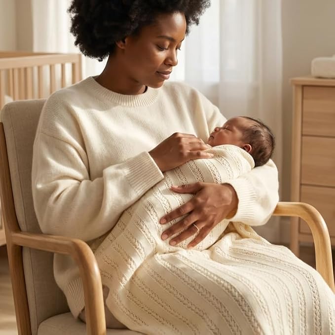 The Vintage Blanket - 100% Organic Cotton Baby Blanket, American Made, 30x40in - Bassinet, Crib, Stroller - Gift Registry Baby Shower for Newborns and Kids (Grey)
