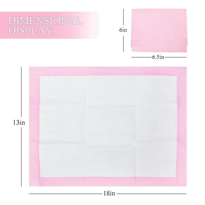 Baby Disposable Changing Pad, 50 Pack Soft Non-Woven Fabric Breathable Waterproof Underpads, Portable Leak-Proof Mattress Protector, Incontinence Bed Pads