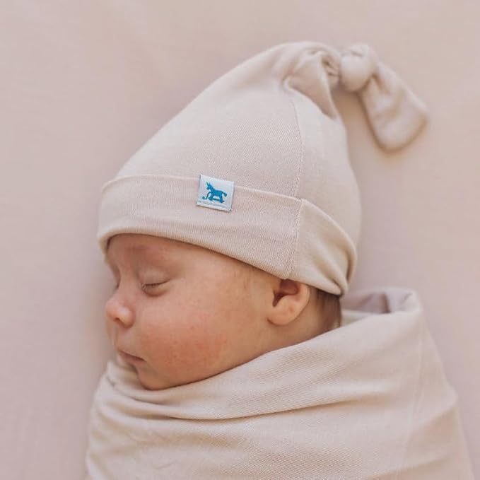 Little Unicorn Premium Stretch Knit Swaddle & Hat Set | Ultra-Soft with Optimal Stretch for Newborns | Giftable Set (Soft Blush)