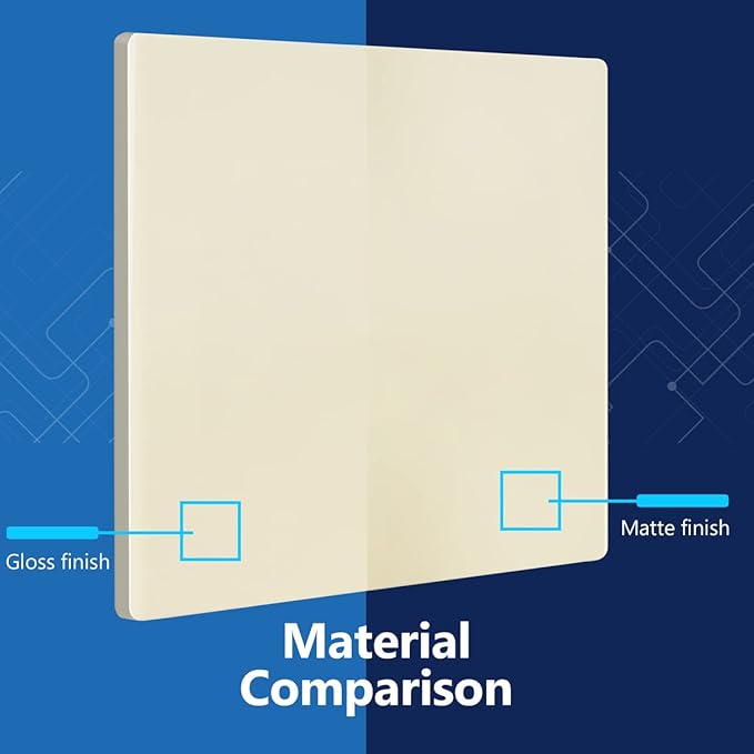 LIDER Double Blank Wall Plate, Temperature and Impact Resistant, UL Listed, Polycarbonate Thermoplastic, Screwless Design, Matte Finish, Modern Upgrade, Midsize, 2-Gang, 4.88??x 4.92?? Light Almond