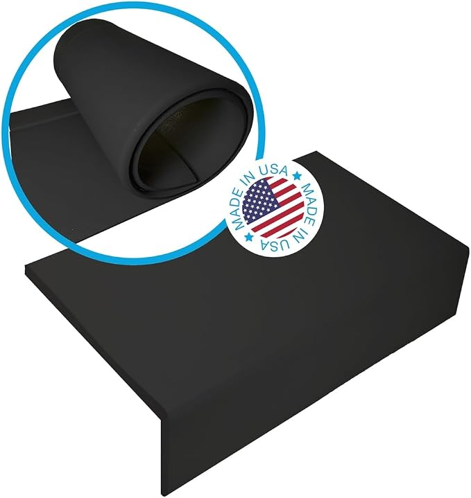 Kidkusion Soft Seat Edge Cushion | Made in USA | 12" | Black | Fireplace Safety Cushion | Hearth Pad