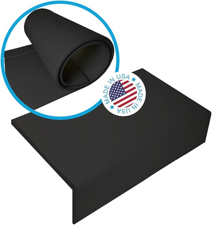 Kidkusion Soft Seat Edge Cushion | Made in USA | 60" | Black | Fireplace Safety Cushion | Hearth Pad