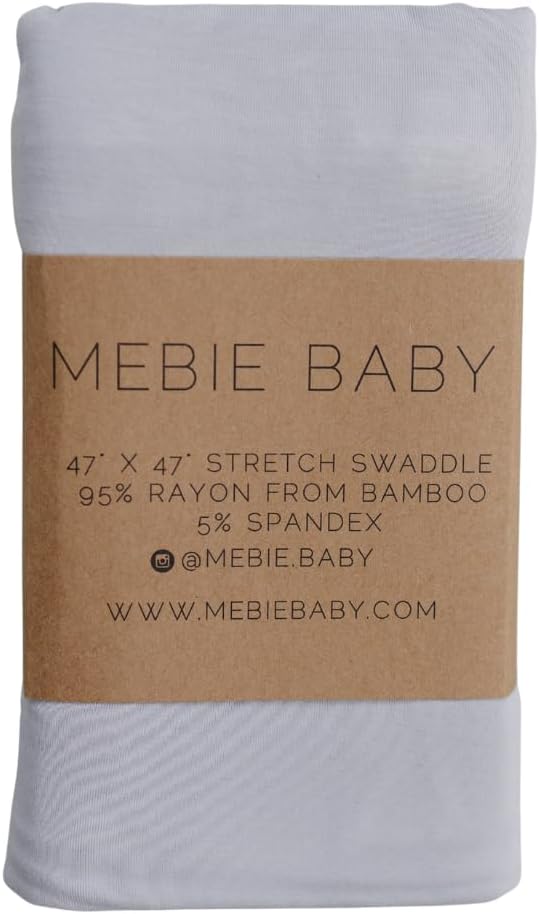Mebie Baby Stone Stretch Swaddle, Modern and Neutral Swaddle Blanket for Baby Girl or Boy, Soft Baby Blankets, Newborn Swaddle Blanket, 0-3 Month, Comfy Wrap, Baby Essentials & Gifts (47" x 47")