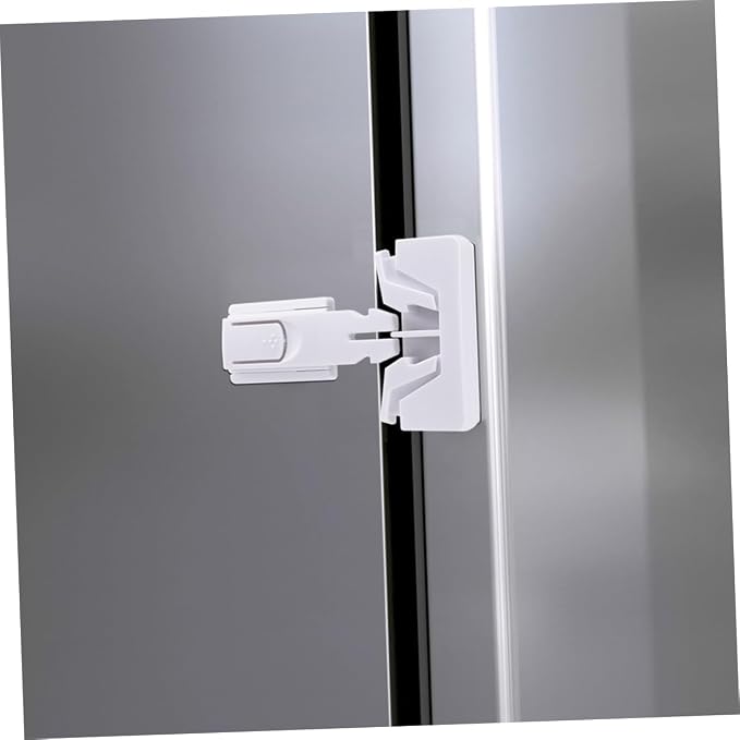 Vaguelly 2pcs Boy Girl Safety Locks Cabinet Proofing Latches for Cupboards Easy Installation Versatile Proofing Black White Color Options