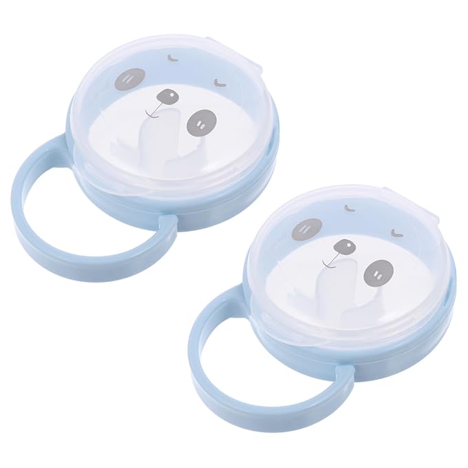 ERINGOGO 2Pcs Portable Cartoon Storage Container with Carry Loop Durable Material Pacifier Case for Home and Travel Keeps Pacifiers Clean and Tidy