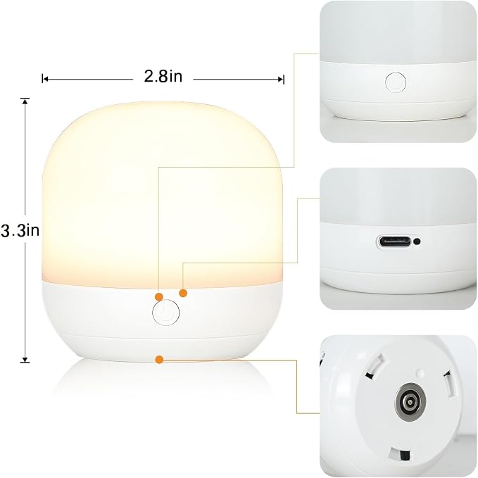 Rechargeable LED Night Light for Kids - Dimmable Bedside Lamp with Remote Control, Portable Baby Night Light with 17 Colors Changing & Timer Setting for Baby Nursery Toddler Room Breastfeeding