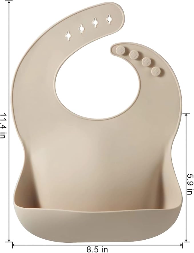PandaEar Silicone Baby Bib for Girls Boys| Adjustable Waterproof Eating Bibs| BPA Free Soft Durable Silicone Bibs for Babies & Toddlers with Large Pocket Food Catcher