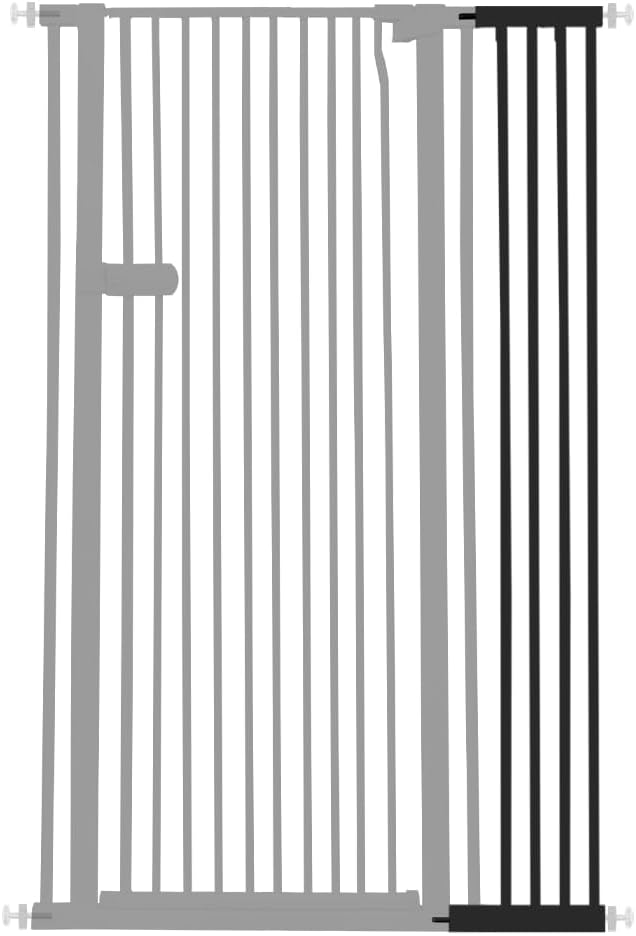 Lumizone Extra Tall Cat Gate Extension Kit 61.02" High Pressure Mounted 8.27" Extra Wide 1.37" Gap No Drilling Tall Pet Gate for Dogs (Black, 61.02" H x 8.27" W, Extension)
